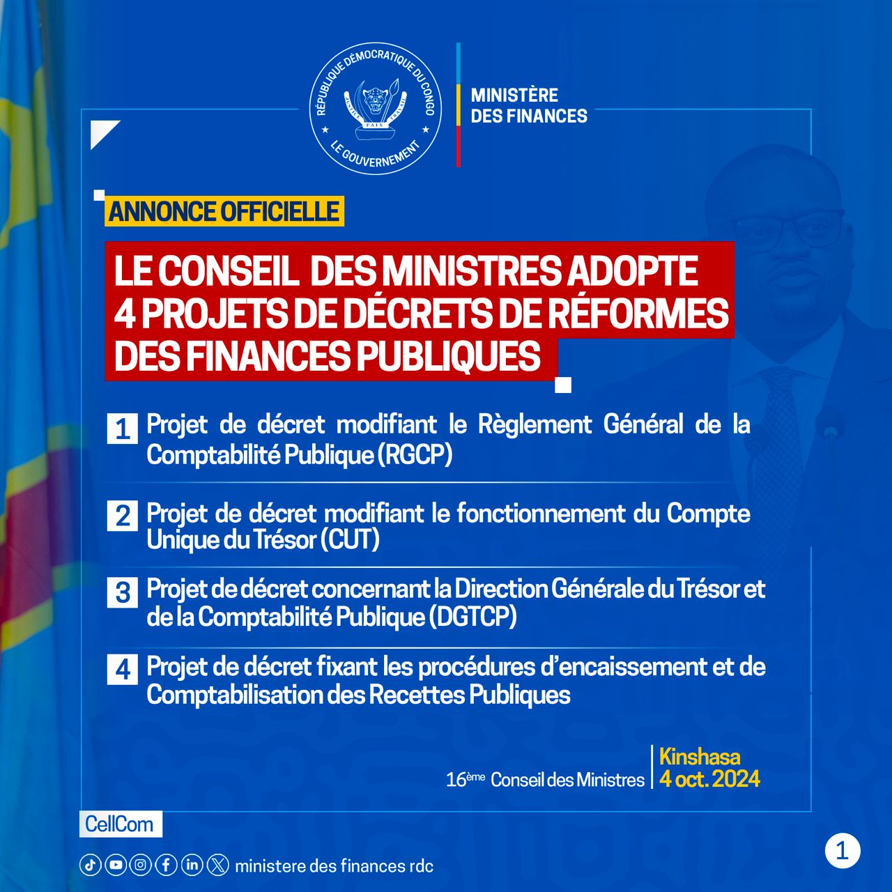 actualités RDC-Finances | Le Ministre Doudou Fwamba initie des réformes majeures pour optimiser la gestion des fonds publics 