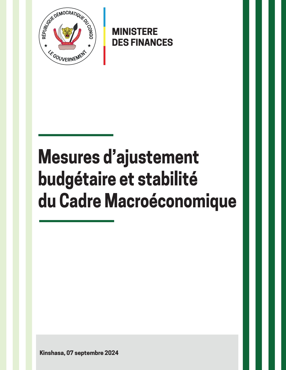 actualités NOTE SUR LES FINANCES PUBLIQUES: Mesures d'ajustement budgétaire et stabilité du Cadre Macroéconomique 